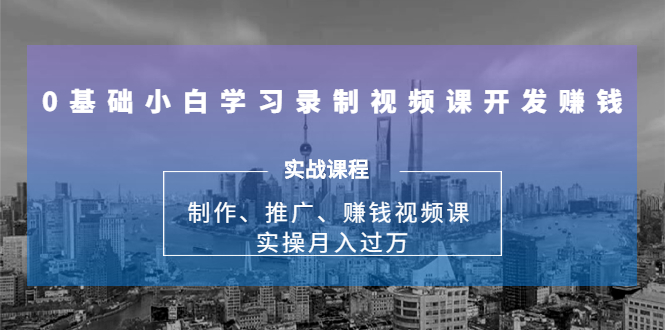 0基础小白学习录制视频课开发赚钱：制作、推广、赚钱视频课 实操月入过万插图