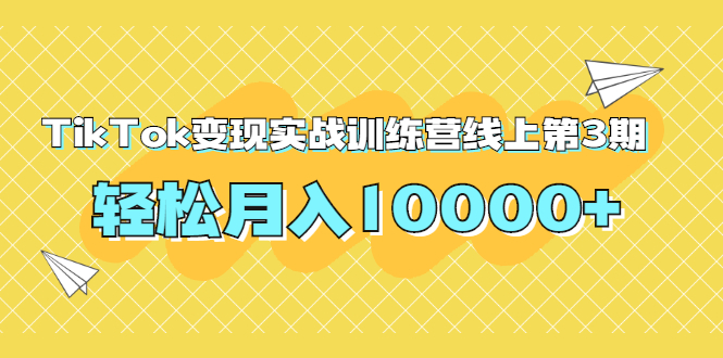 龟课TikTok变现实战训练营线上第3期，轻松月入10000+|靠谱的副业插图