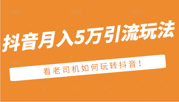 某公众号付费文章：抖音月入5万引流玩法，看看老司机如何玩转抖音|抖音赚钱插图