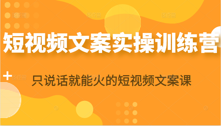 短视频文案实操训练营第16期，只说话就能火的短视频文案课