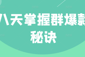 群爆款训练营：8天掌握群爆款秘诀，成为运营进阶高手