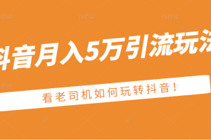 某公众号付费文章：抖音月入5万引流玩法，看看老司机如何玩转抖音|抖音赚钱