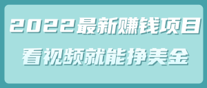 2022年最新赚钱项目，简单看视频就能轻松挣美金