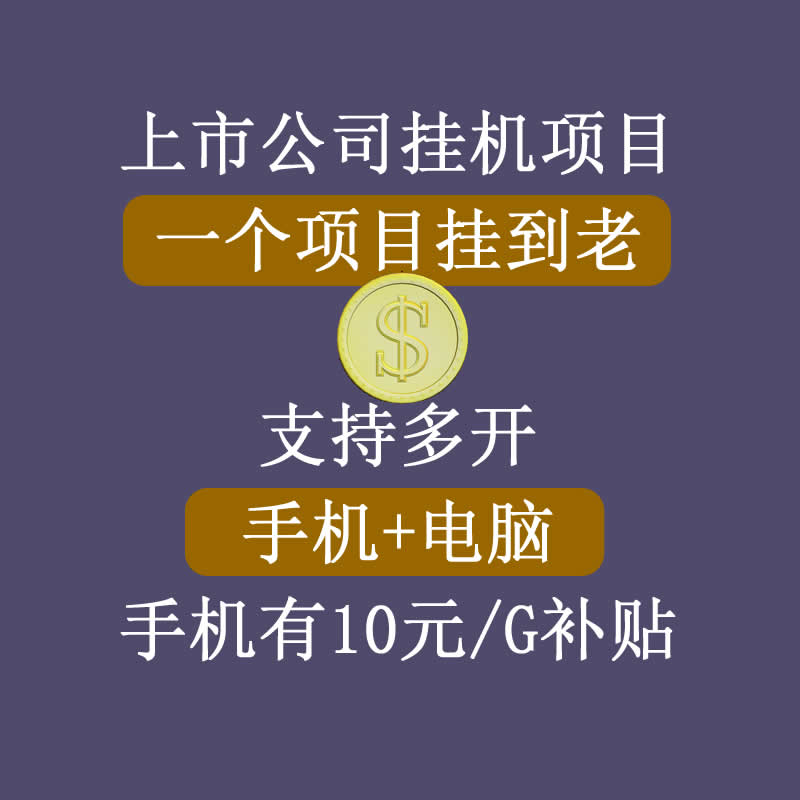 正规挂机项目，支持手机电脑一起挂，支持虚拟机多开，可以挂到老