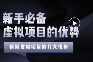 拆解虚拟项目5大优势，0基础教你打造月入上万虚拟店铺！